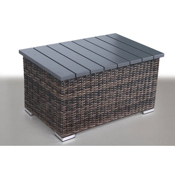 English Elm 5-Person Wicker Patio Set with Cushions Fully Assembled — 7-Piece Weatherproof Aluminum Sofa Set, Plush 5" Cushions Brown B120S00110