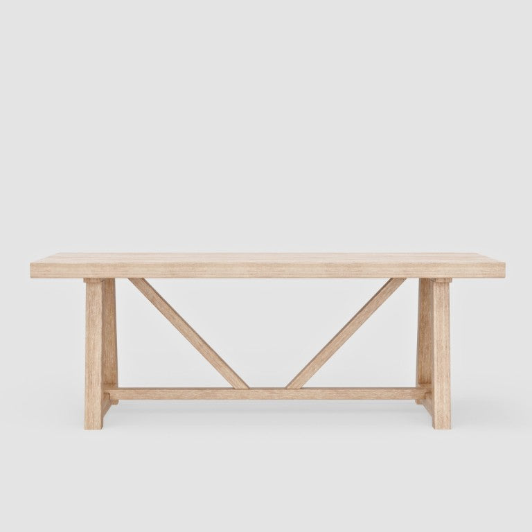 Alpine Furniture Raquel Driftwood Rectangular Dining Table — Japandi Minimalist 84" Seats 6, Durable, Easy Assembly 3269-01