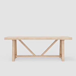Alpine Furniture Raquel Driftwood Rectangular Dining Table — Japandi Minimalist 84" Seats 6, Durable, Easy Assembly 3269-01