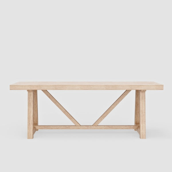 Alpine Furniture Raquel Driftwood Rectangular Dining Table — Japandi Minimalist 84" Seats 6, Durable, Easy Assembly 3269-01