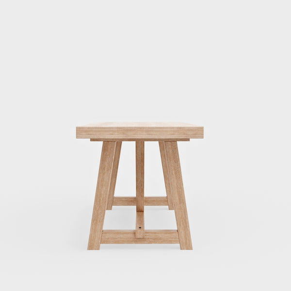 Alpine Furniture Raquel Driftwood Rectangular Dining Table — Japandi Minimalist 84" Seats 6, Durable, Easy Assembly 3269-01