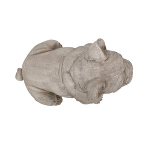 English Elm Christopher Knight Home® - DOG French Bulldog Garden Sculpture Cast Stone Outdoor Accent with Antique Wash, Durable Charm Rustic White 70293.00RUSWHTGRN