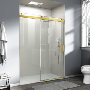 English Elm Top Rail with Buffer Gold Polished Finish Frameless Shower Door Sliding Track W1920P457919
