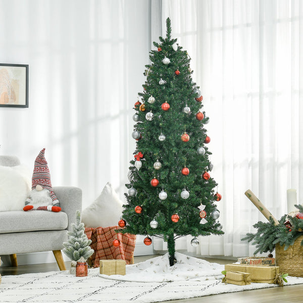 English Elm Homcom 6' Slim Fir Christmas Tree - Realistic Branches, Space-Saving Design, Easy Setup & Storage W2225P249625