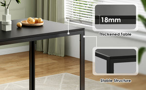English Elm Dining Table Mid Century Modern Mdf Top Steel Legs Seats Six Small Space T3623P433791