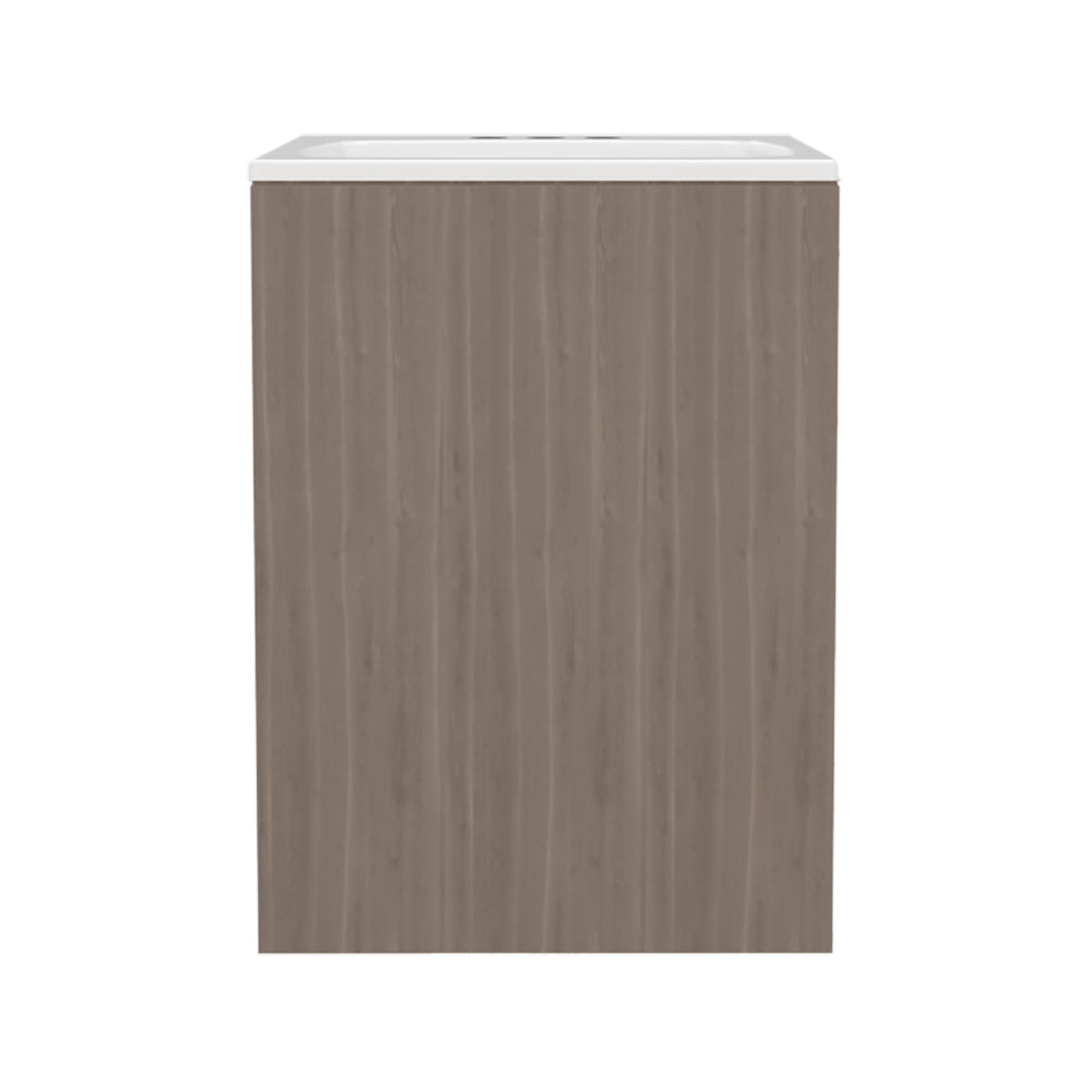 English Elm White Oak Compact Vanity Cabinet with Single Door and 2 Adjustable Shelves — Space-Saving 18.5x18.1x7.1 B062S01377