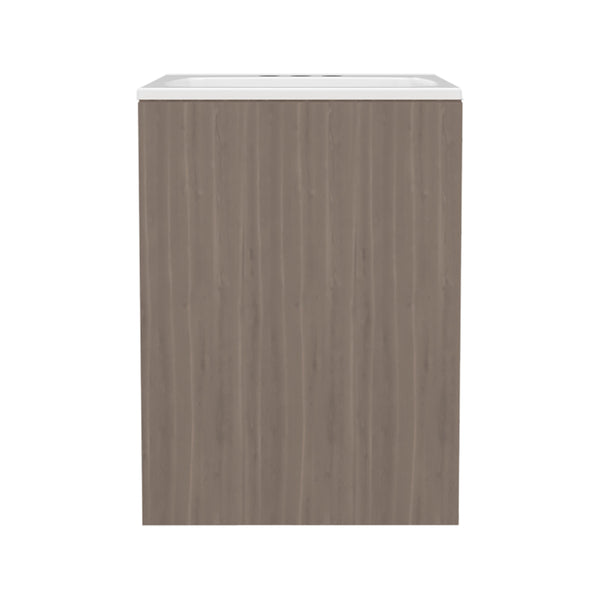 English Elm White Oak Compact Vanity Cabinet with Single Door and 2 Adjustable Shelves — Space-Saving 18.5x18.1x7.1 B062S01377