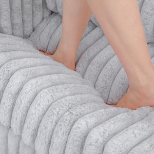 English Elm 106.3" Light Gray Modular L-Shaped Sofa - Stylish Comfort For 4, Hidden Storage & Plush Pillows! W1767S00011