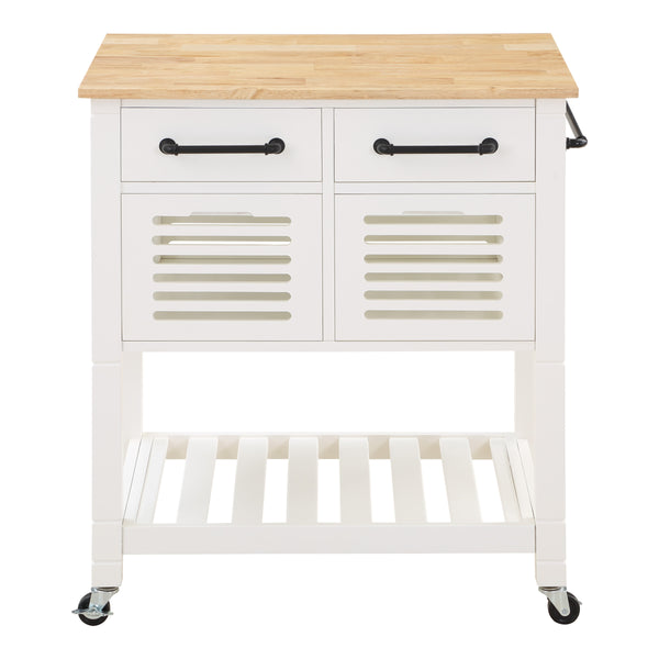 OSP Home Furnishings Stafford Kitchen Cart White