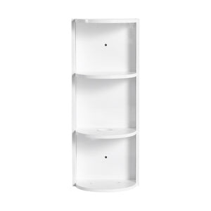 English Elm 12" Bathroom Wall-Mounted Storage Rack with Three-Tier Floating Shelves, Durable Scratch-Resistant Plywood Organizing Solution Glossy White W999P277165