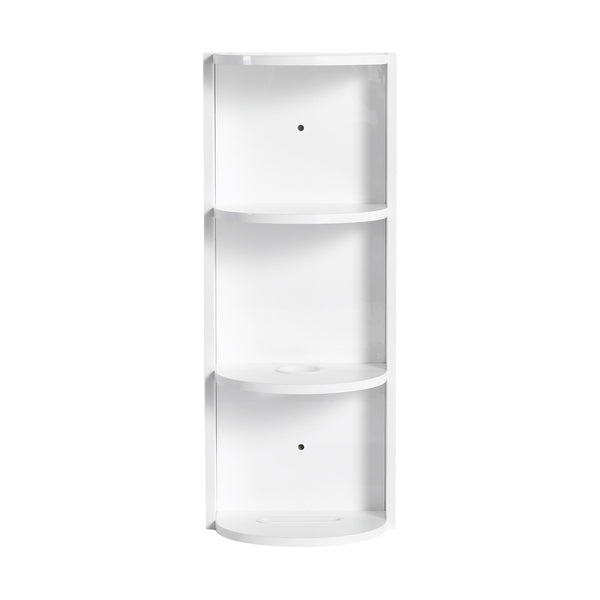 English Elm 12" Bathroom Wall-Mounted Storage Rack with Three-Tier Floating Shelves, Durable Scratch-Resistant Plywood Organizing Solution Glossy White W999P277165