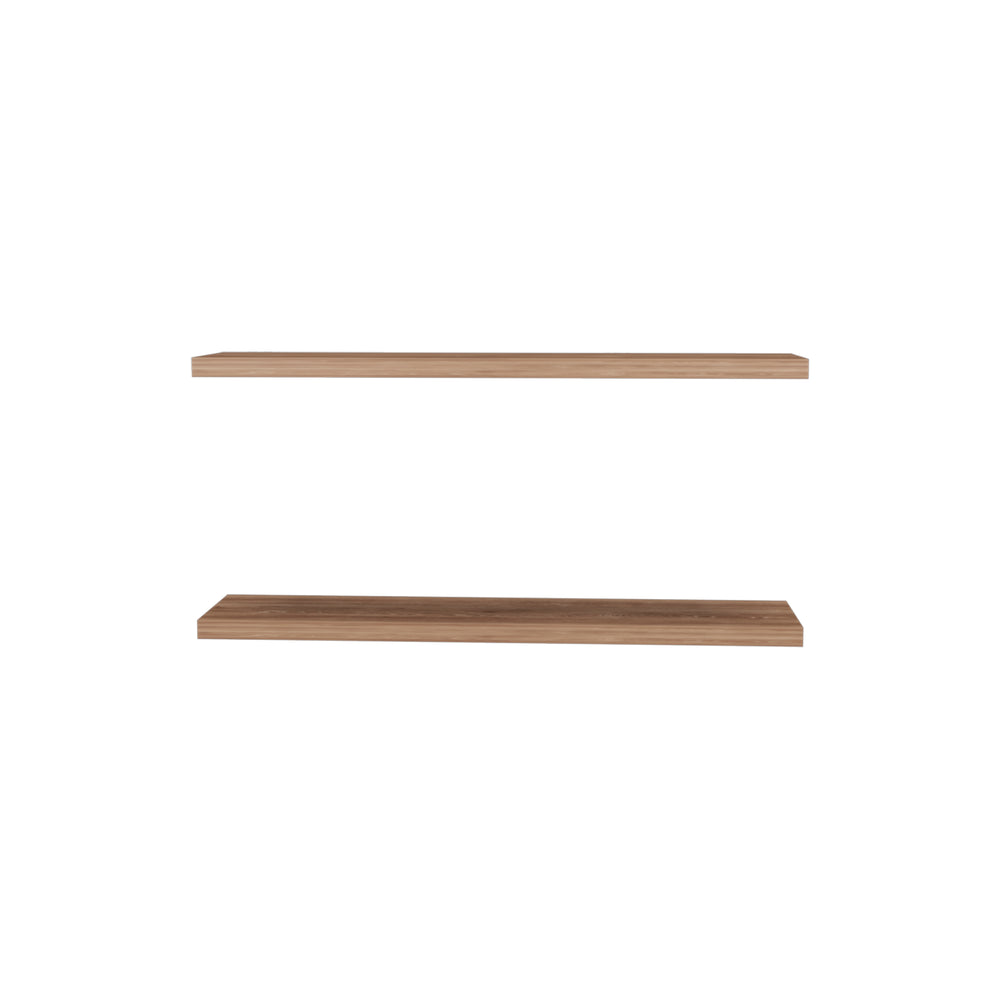 English Elm Ecco Floating Shelves Set of 2 47" — Sleek MDF Wall-Mounted Display with Hidden Brackets for Storage Beige 49 L x 11 W x 4 H B200P286945