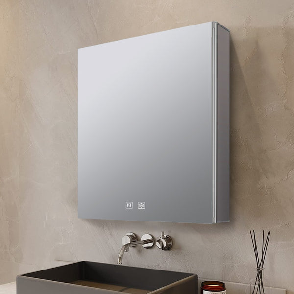 English Elm Corsica Aluminum Led Medicine Cabinet with Defogger and Soft Close Mirror Door B2731P477796