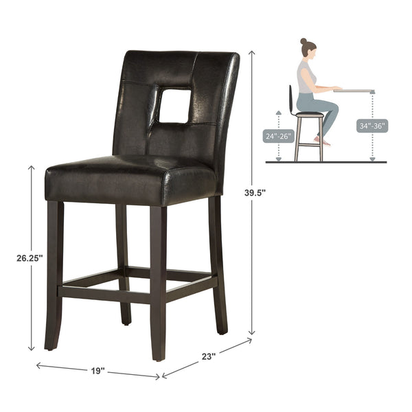Breanne Upholstered Counter Stool with Keyhole Back and Rubberwood Frame for Kitchen