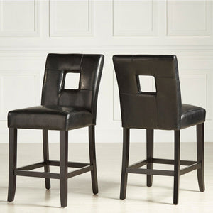 Breanne Upholstered Counter Stool with Keyhole Back and Rubberwood Frame for Kitchen