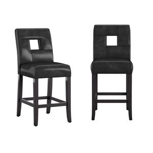 Breanne Upholstered Counter Stool with Keyhole Back and Rubberwood Frame for Kitchen
