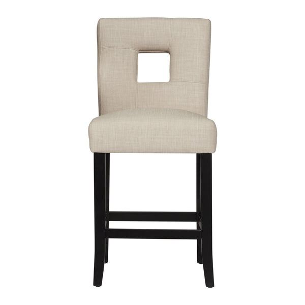 Breanne Upholstered Counter Stool with Keyhole Back and Rubberwood Frame for Kitchen