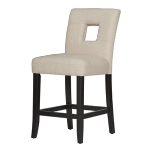 Breanne Upholstered Counter Stool with Keyhole Back and Rubberwood Frame for Kitchen