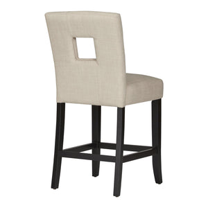 Breanne Upholstered Counter Stool with Keyhole Back and Rubberwood Frame for Kitchen