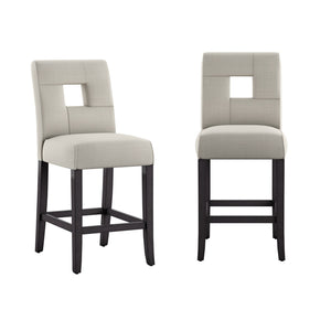 Breanne Upholstered Counter Stool with Keyhole Back and Rubberwood Frame for Kitchen