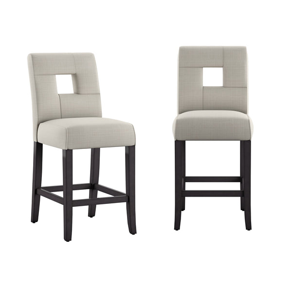 Breanne Upholstered Counter Stool with Keyhole Back and Rubberwood Frame for Kitchen