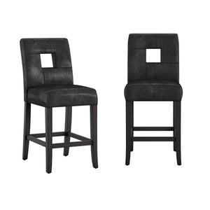 Breanne Upholstered Counter Stool with Keyhole Back and Rubberwood Frame for Kitchen