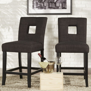 Breanne Upholstered Counter Stool with Keyhole Back and Rubberwood Frame for Kitchen