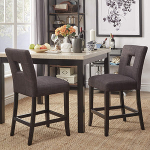Breanne Upholstered Counter Stool with Keyhole Back and Rubberwood Frame for Kitchen