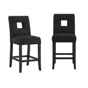 Breanne Upholstered Counter Stool with Keyhole Back and Rubberwood Frame for Kitchen