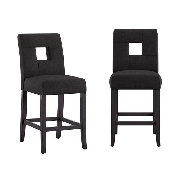 Breanne Upholstered Counter Stool with Keyhole Back and Rubberwood Frame for Kitchen