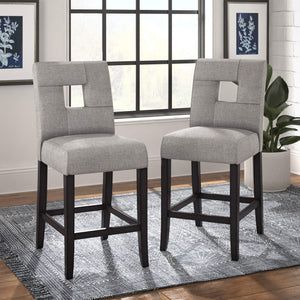 Breanne Upholstered Counter Stool with Keyhole Back and Rubberwood Frame for Kitchen