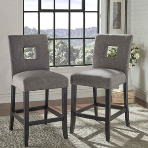 Breanne Upholstered Counter Stool with Keyhole Back and Rubberwood Frame for Kitchen