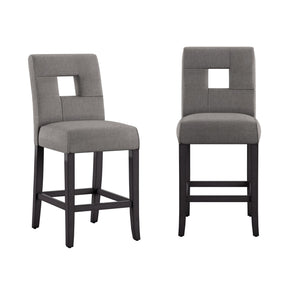 Breanne Upholstered Counter Stool with Keyhole Back and Rubberwood Frame for Kitchen