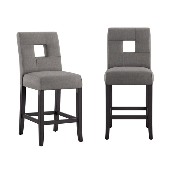 Breanne Upholstered Counter Stool with Keyhole Back and Rubberwood Frame for Kitchen