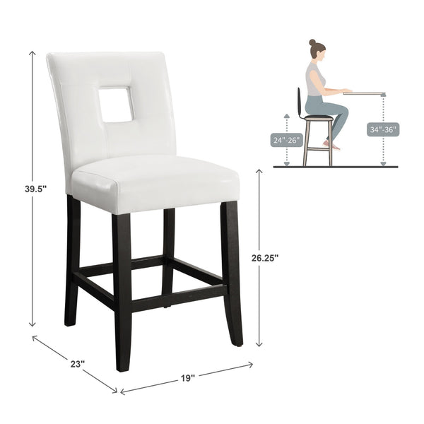 Breanne Upholstered Counter Stool with Keyhole Back and Rubberwood Frame for Kitchen