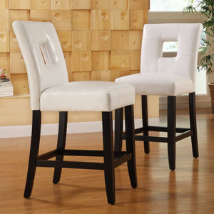 Breanne Upholstered Counter Stool with Keyhole Back and Rubberwood Frame for Kitchen
