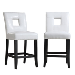Breanne Upholstered Counter Stool with Keyhole Back and Rubberwood Frame for Kitchen