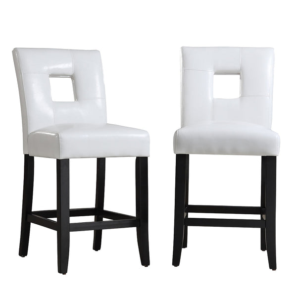 Breanne Upholstered Counter Stool with Keyhole Back and Rubberwood Frame for Kitchen