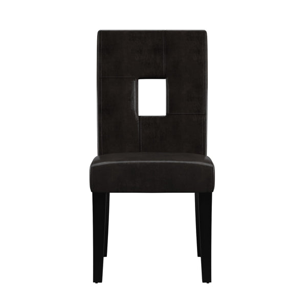 Breanne Upholstered Keyhole Back Dining Chair Set with Rubberwood Legs Modern Style