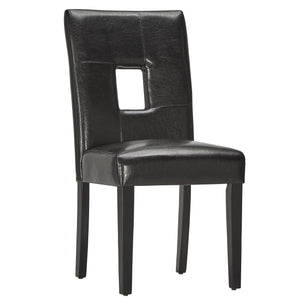Breanne Upholstered Keyhole Back Dining Chair Set with Rubberwood Legs Modern Style