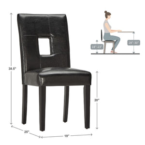 Breanne Upholstered Keyhole Back Dining Chair Set with Rubberwood Legs Modern Style