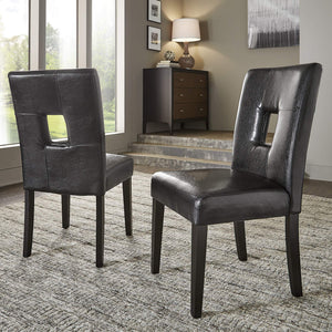 Breanne Upholstered Keyhole Back Dining Chair Set with Rubberwood Legs Modern Style