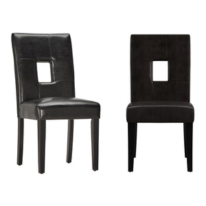 Breanne Upholstered Keyhole Back Dining Chair Set with Rubberwood Legs Modern Style
