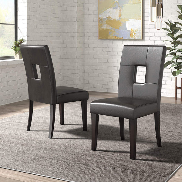 Breanne Upholstered Keyhole Back Dining Chair Set with Rubberwood Legs Modern Style
