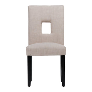 Breanne Upholstered Keyhole Back Dining Chair Set with Rubberwood Legs Modern Style