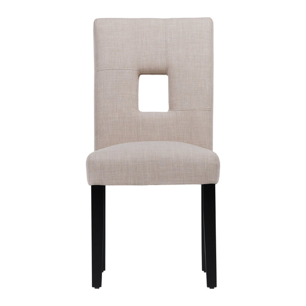 Breanne Upholstered Keyhole Back Dining Chair Set with Rubberwood Legs Modern Style
