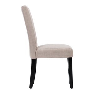 Breanne Upholstered Keyhole Back Dining Chair Set with Rubberwood Legs Modern Style