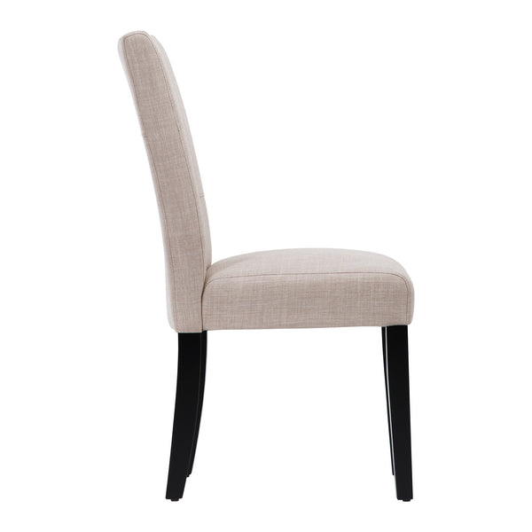 Breanne Upholstered Keyhole Back Dining Chair Set with Rubberwood Legs Modern Style