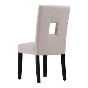 Breanne Upholstered Keyhole Back Dining Chair Set with Rubberwood Legs Modern Style