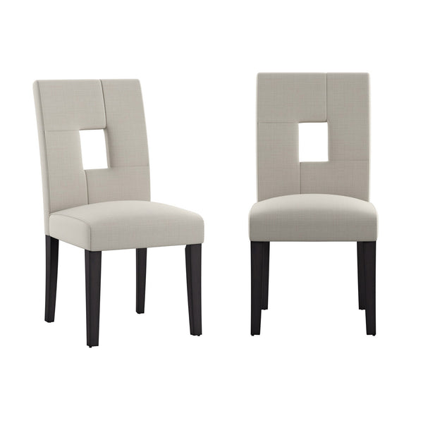Breanne Upholstered Keyhole Back Dining Chair Set with Rubberwood Legs Modern Style